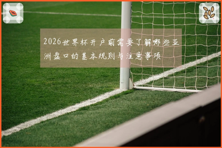 2026世界杯开户前需要了解哪些亚洲盘口的基本规则与注意事项