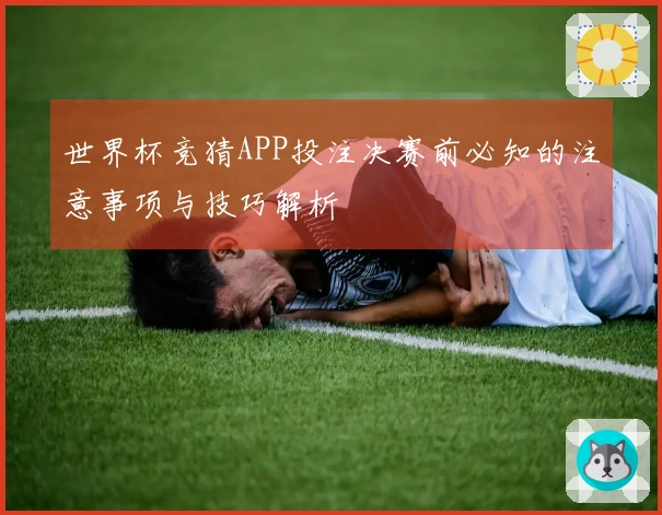 世界杯竞猜APP投注决赛前必知的注意事项与技巧解析